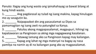 Pagdarasal, isang paraan ng pasasalamat .